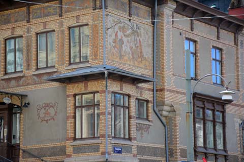 Das Zwergenhaus in der Vasagatan in Göteborg Das Tomtehuset